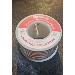 ALPHA FRY 23955 95 TIN 5 ANTIMONY LEAD FREE SOLID SOLDER WIRE 8 OZ NEW